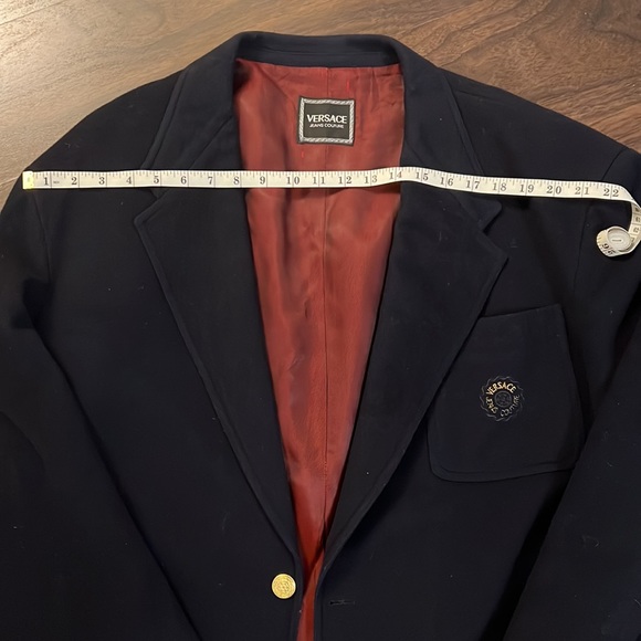 Vintage Versace Jeans Couture Navy Men Coat Blazer size 40 - Picture 7 of 9